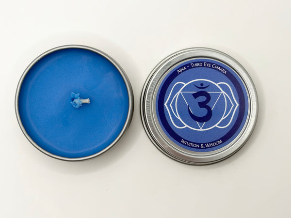 Sixth Chakra – Indigo – Third Eye – Ajna  Available in 1 oz ($4.95) and 4 oz ($8.95) sizes