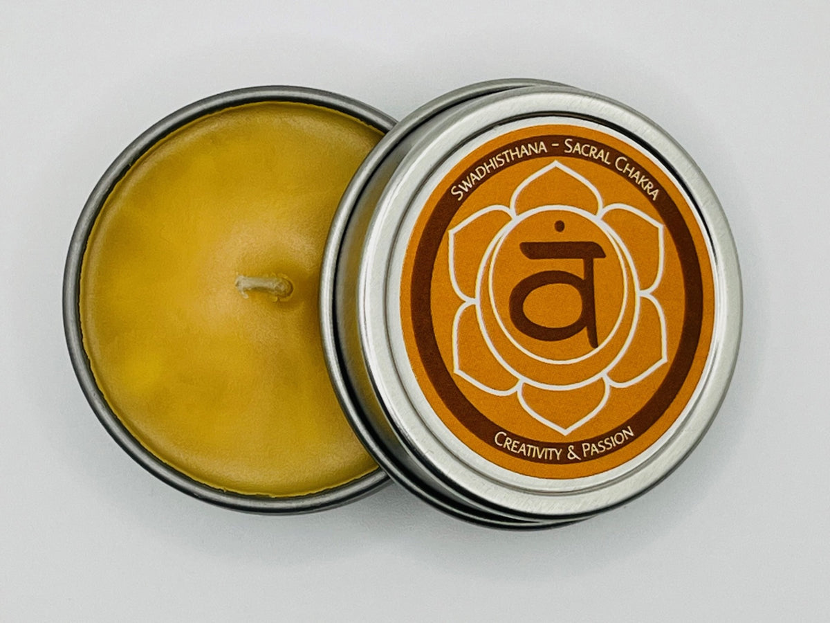 Second Chakra – Orange – Navel / Sacral – Swadhisthana  Available in 1 oz ($4.95) and 4 oz ($8.95) sizes